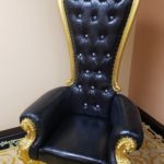 King Throne chair Black 68.14'' H x 36.5'' W x 29'' D Seat  16'' H x 20.5'' W x 22'' D