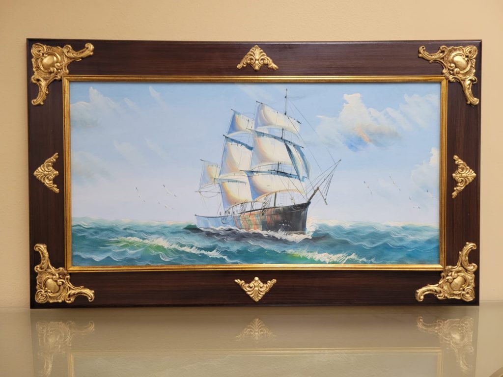 ART-005 Sailboat Painting 48.5" W x 1.5" D x 28.9"