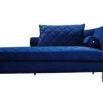 LUX-809 Blue Velvet Chaise Lounge Right 35.43'' W x 70.9'' D x 31.5'' H