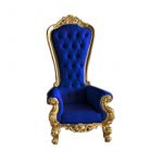 INF-005 Blue Velvet High Back Chair 36.22" W x 31.5" D x 70.87" H