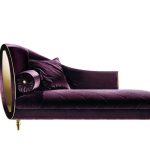 LUX-809 Purple Velvet Chaise Lounge Left 35.43'' W x 70.9'' D x 31.5'' H