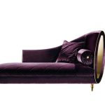 LUX-809 Purple Velvet Chaise Lounge Right 35.43'' W x 70.9'' D x 31.5'' H