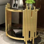 LUX-905 Round End Table Glass Option 19.7" W x 19.7" D x 21.7" H