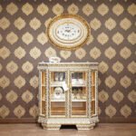 FINV100 Ivory Gold Cabinet 40.2" W x 17.7" D x 42.5" H