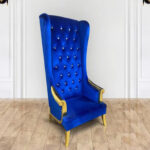 INF-KBLTC Blue Wingback Throne Chair INF-KBLTC Blue Wingback Throne Chair 31.5" W x 27.6" D x 67" H