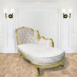 INF-040 White Chaise Lounge Left 82.7" L X 31.5" W X 49.2" H