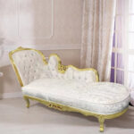 INF-040 White Chaise Lounge Left 82.7" L X 31.5" W X 49.2" H