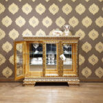 FINV-310 Antique Gold Cabinet 41.5" W x 16.5" D x 38.3" H
