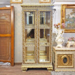 FINV-600 Ivory Gold Cabinet 25.3" W x 15.5" D x 58" H