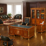 HO-0812 Executive Desk with Green Upholstery 78.74"x37.40"x31.10"
HO-0812S Side Desk 45.67"x20.47"x29.53"