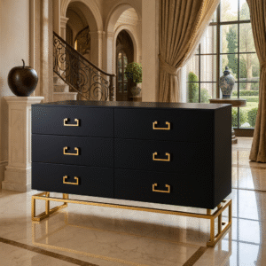 INF-3501 Solid Wood and Glass Chest