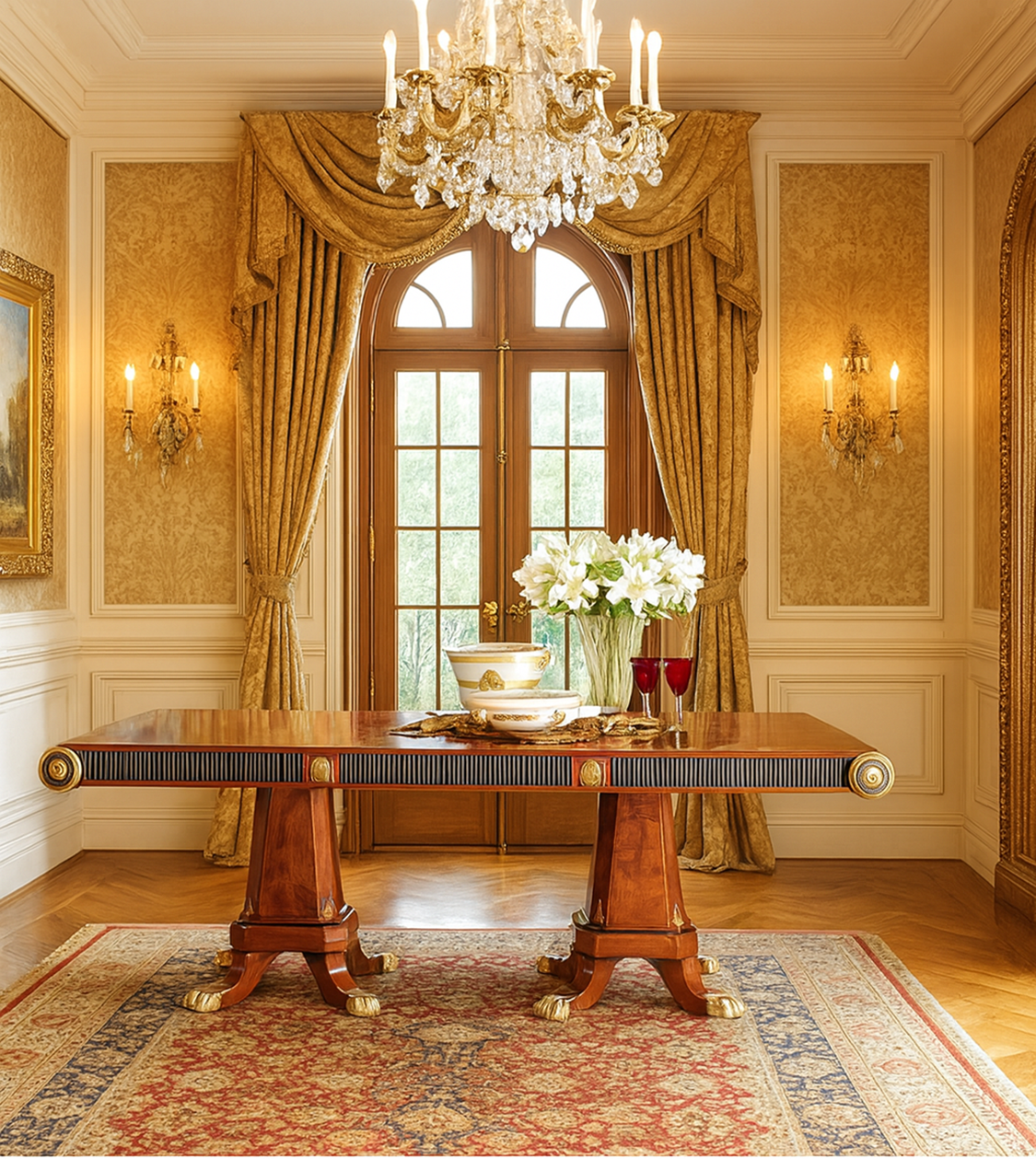 E-10 Round-Edge Long Dining Table
