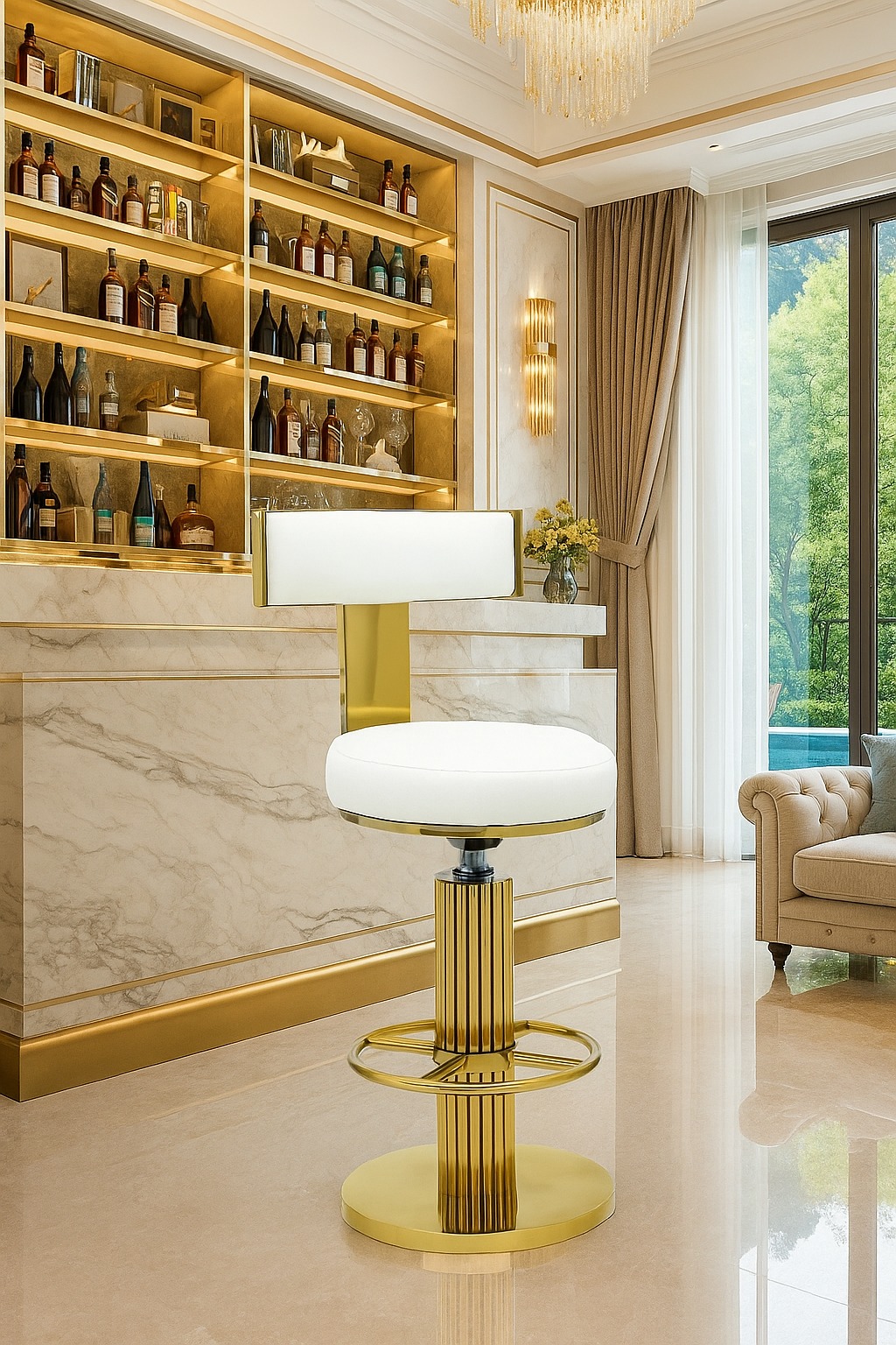 LUX-809-2 Bar Stools with Swivel and Lift