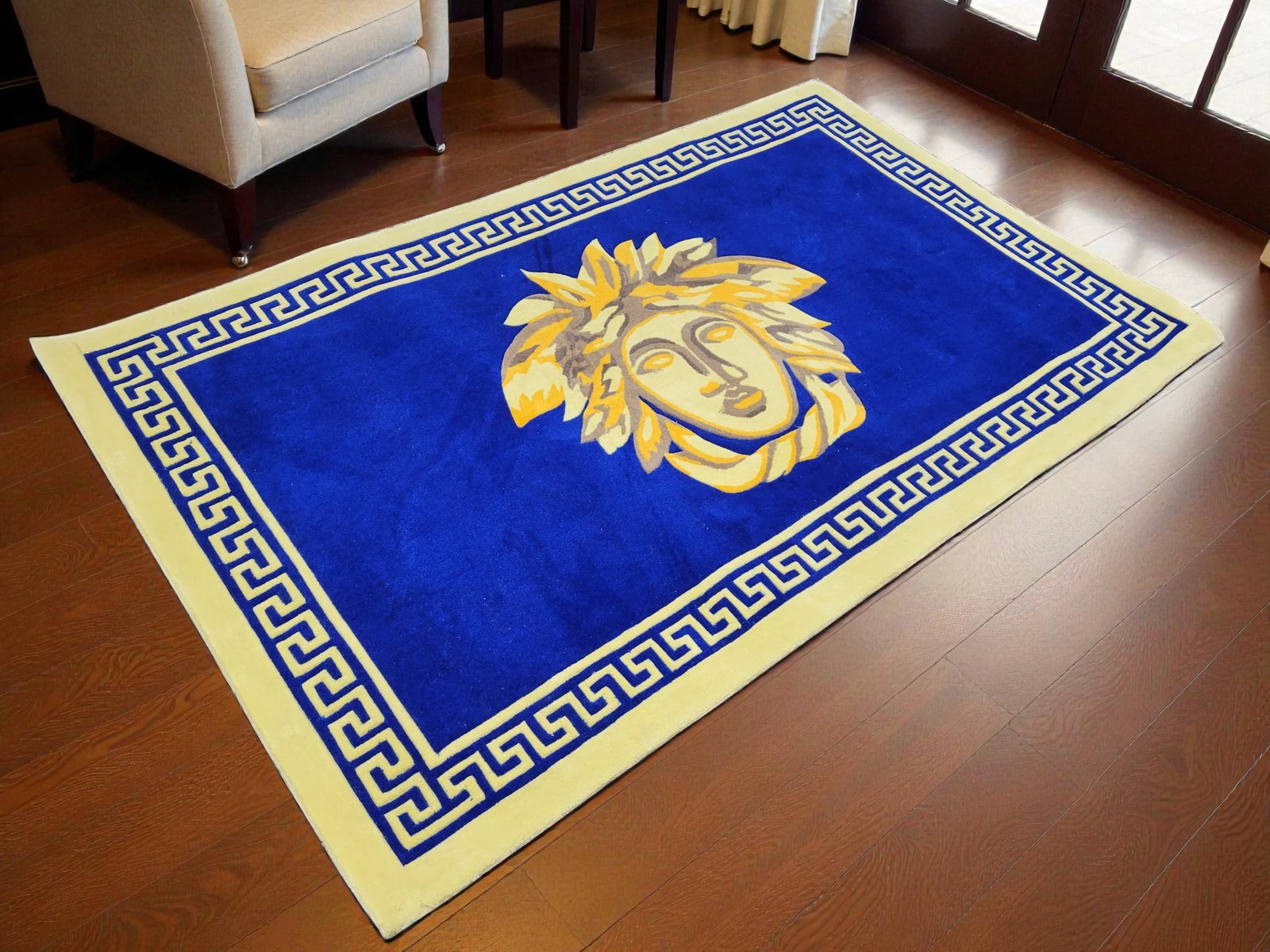 E-10 Bright Blue Carpet Rug