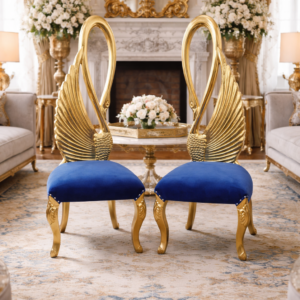 2-Piece Swan Chair Set in Blue