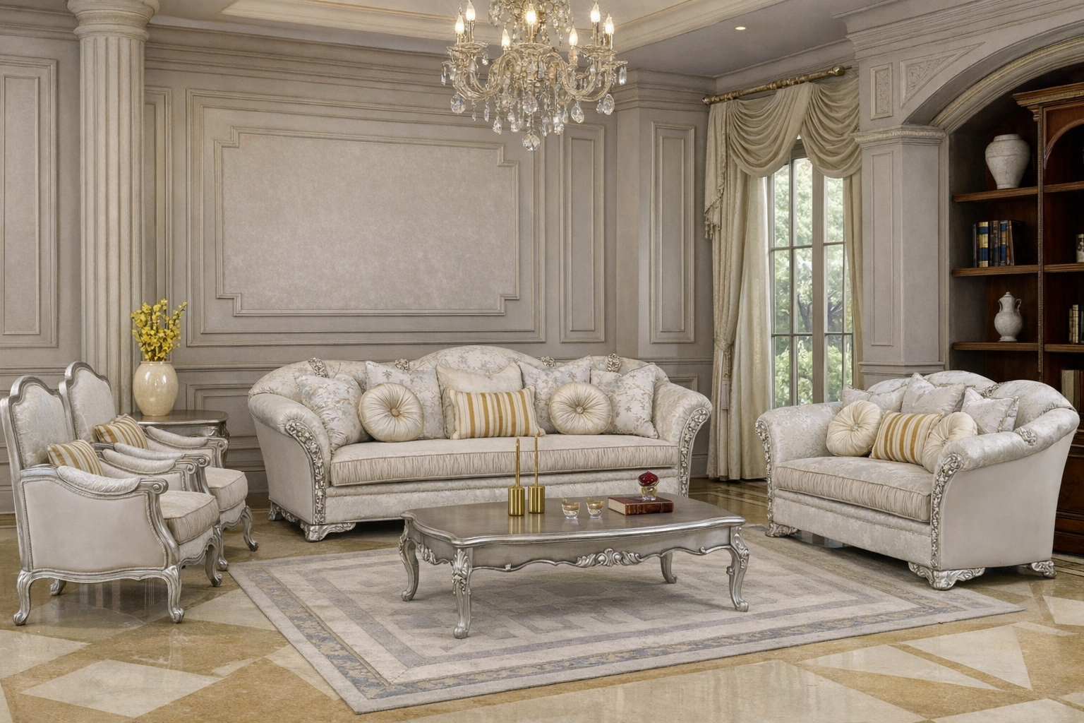 026 6-Piece Silver Living Room Set