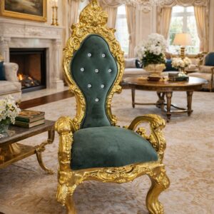 INF-001 Green Velvet High Back Chair
