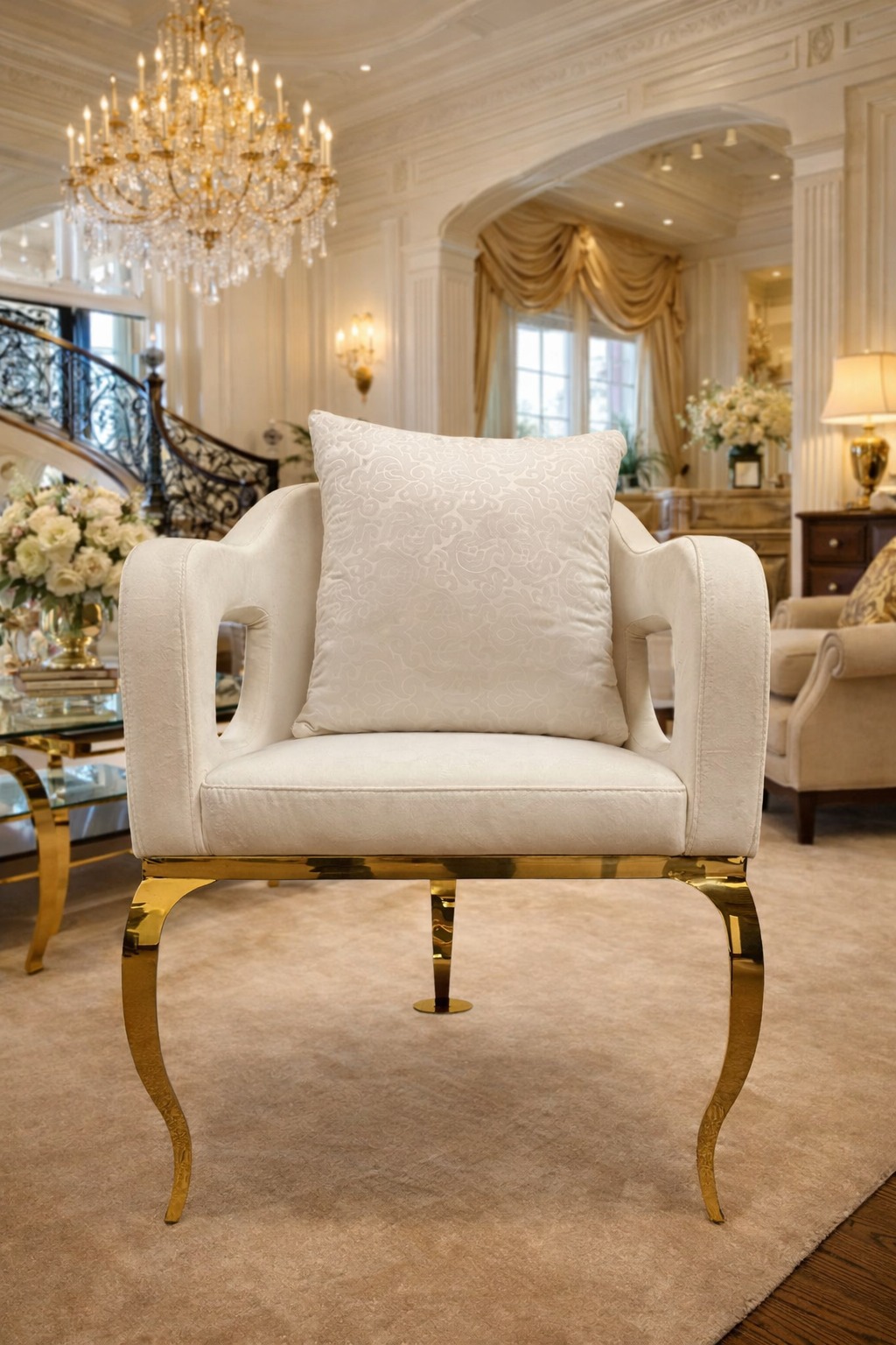 LUX-317 White Three Legged Chair