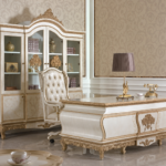 E-57 / E-67 Writing Desk 74.8" W x 37.4" D x 30.71" H
E-57 / E-67 Executive Chair 28.35" W x 33.46" D x 51.57" H